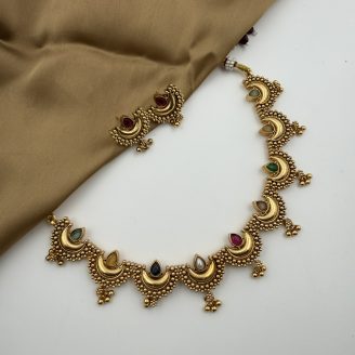 Gold Off Moon Necklace